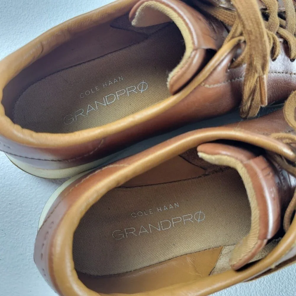Cole Haan Grandpro  Tennis Sneaker Lace Up Low TopLeather Shoes 10.5 M Men Brown